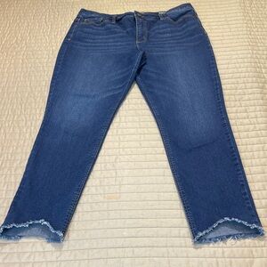 Code Bleu Women's SIZE 12 HIGH RISE SKINNY / Cropped Ankle Jeans - Deep Blue